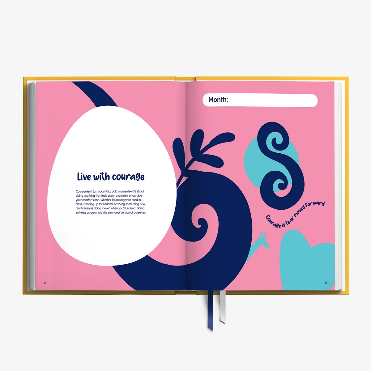 Courage wellbeing spread inside the Wisely planner