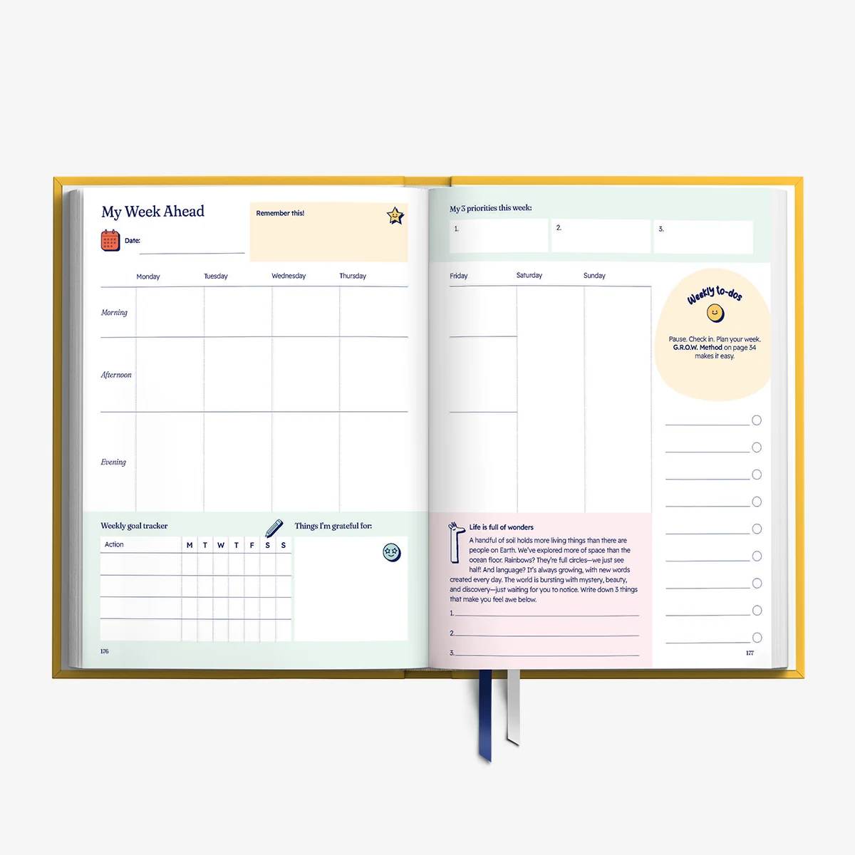 My Week Ahead weekly spread inside the Wisely planner